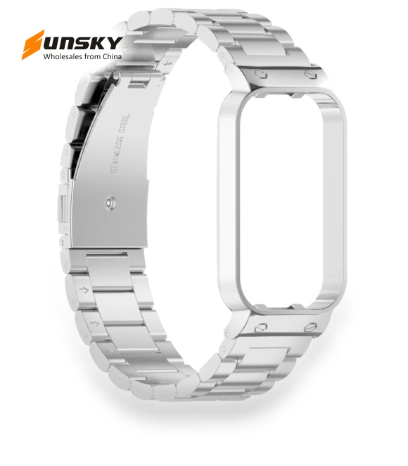 Stainless Steel Watch Band with Metal Frame — Smartwatch Straps, Xiaomi