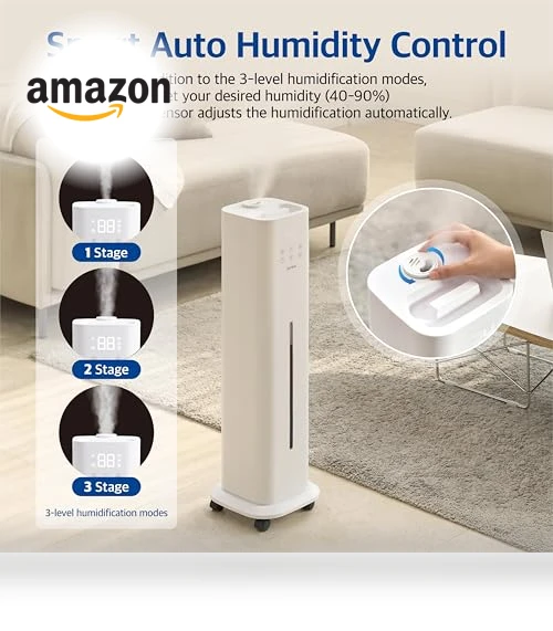 Tower Humidifier with Mood Light — Air Moisturizers, Pureal