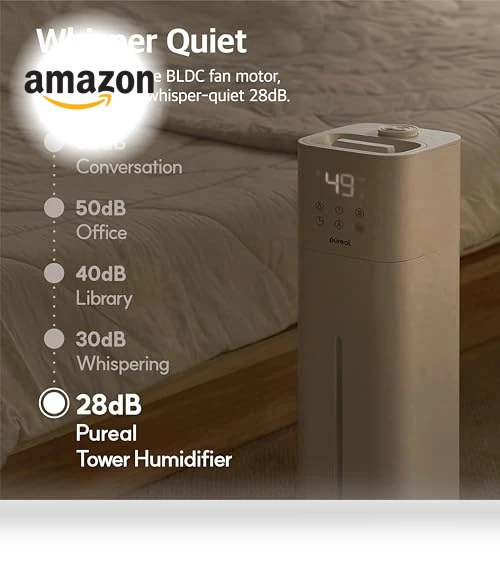 Tower Humidifier with Mood Light — Air Moisturizers, Pureal