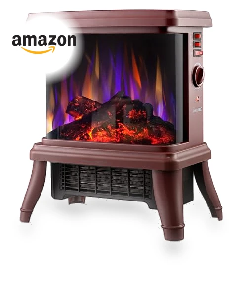 18" Panoramic Window Electric Wood Stove Fireplace with Flame Effect — Electric Heating Solutions, SheerAIRE