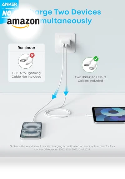 20W Fast USB C Charger Block — Wall Chargers, Anker