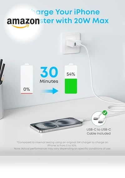 20W Fast USB C Charger Block — Wall Chargers, Anker