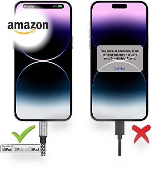 3Pack 6FT Nylon Braided Lightning Cable — Lightning, YUNSONG