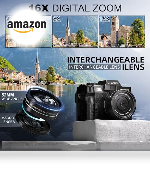 48MP Digital Camera with WiFi & App Control — Compact Digital Cameras, G-Anica