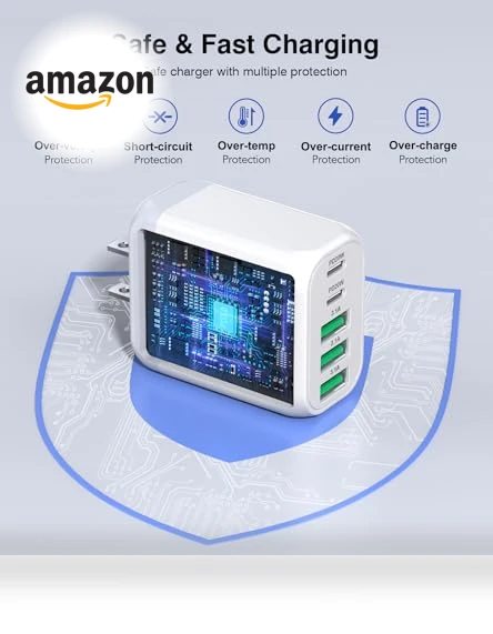50W 5-Port USB C Wall Charger Block — Wall Chargers, CSODINCE