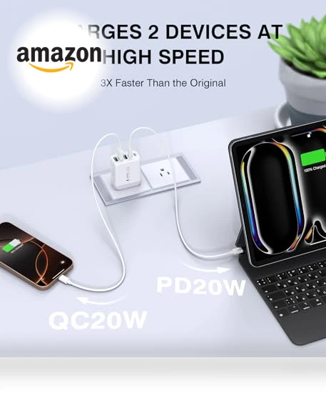 50W 5-Port USB C Wall Charger Block — Wall Chargers, CSODINCE