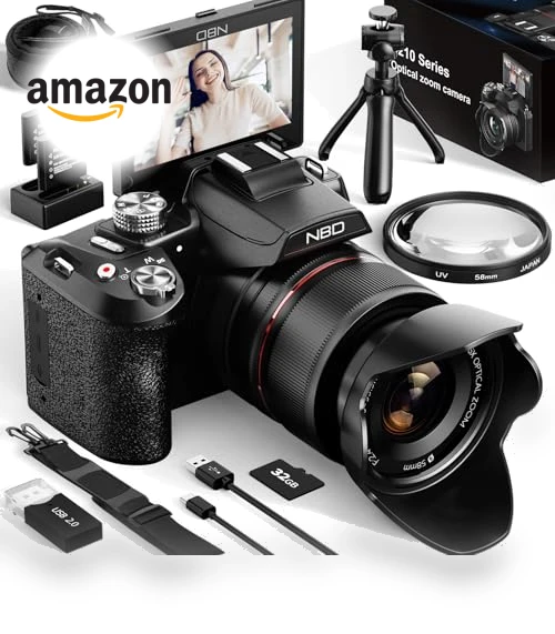 5K Vlogging Camera with 16X Optical Zoom — Remote Controls, NBD