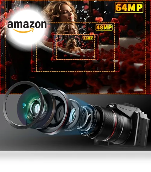 5K Vlogging Camera with 16X Optical Zoom — Remote Controls, NBD