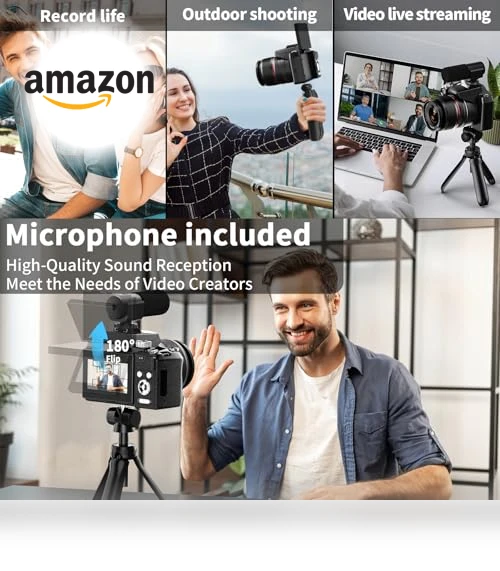 5K Vlogging Camera with 16X Optical Zoom — Remote Controls, NBD