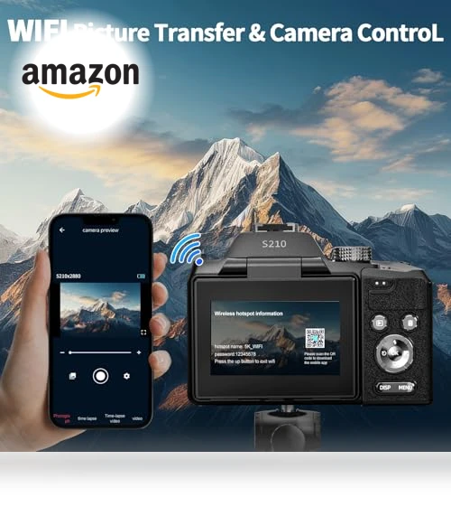 5K Vlogging Camera with 16X Optical Zoom — Remote Controls, NBD