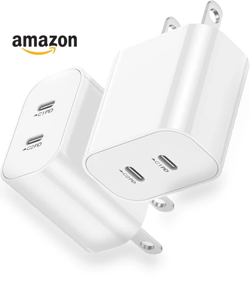 Dual-Port USB-C Fast Charger Block — Chargers, Shenzhen Liuri Technology Co.,Ltd.