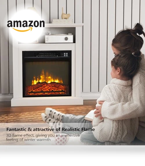 Electric Fireplace with Mantel — Electric Heating Solutions, ROVSUN