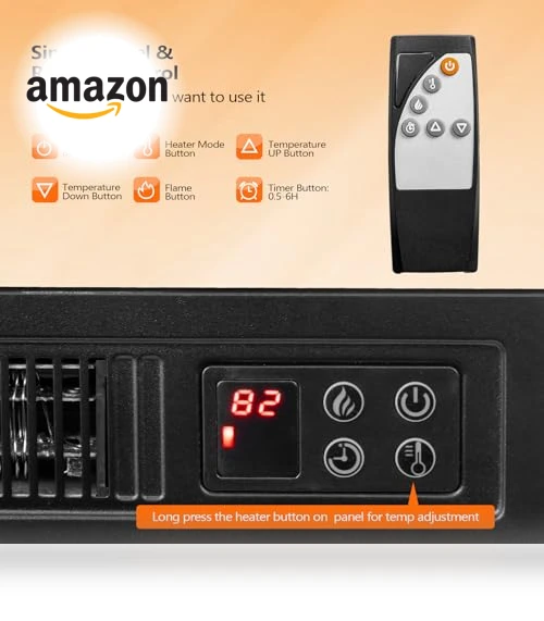 Electric Fireplace with Mantel — Electric Heating Solutions, ROVSUN