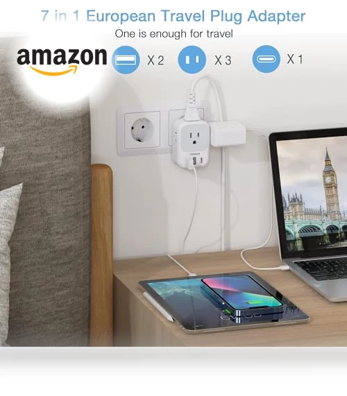 European Travel Plug Adapter USB C — Chargers, TESSAN