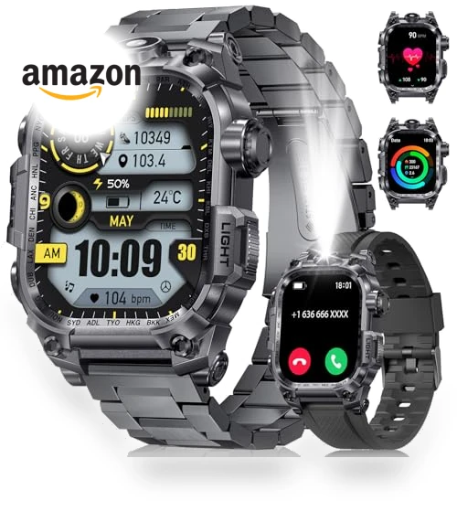 Military Smart Watch with LED Flashlight — Smartwatches, LIGE