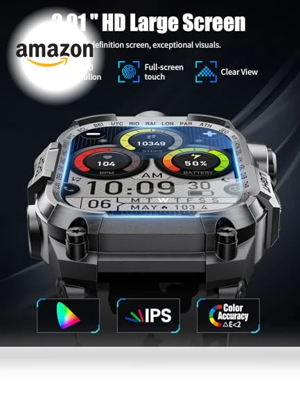 Military Smart Watch with LED Flashlight — Smartwatches, LIGE