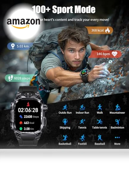 Military Smart Watch with LED Flashlight — Smartwatches, LIGE