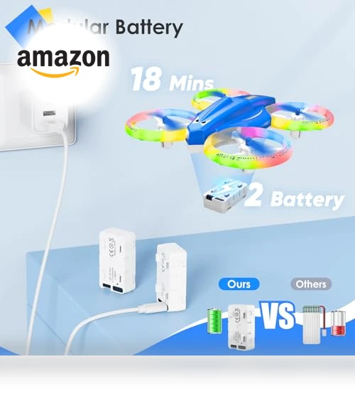 Mini Drone with LED Light for Kids and Beginners — Interactive Figures & Robots, Lisoco