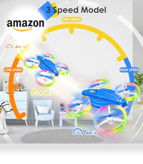 Mini Drone with LED Light for Kids and Beginners — Interactive Figures & Robots, Lisoco