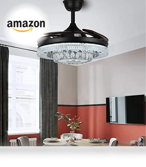 Modern Smart Ceiling Fan with Lights and Bluetooth Speaker — Ceiling Fan Wall Controls, Fandian