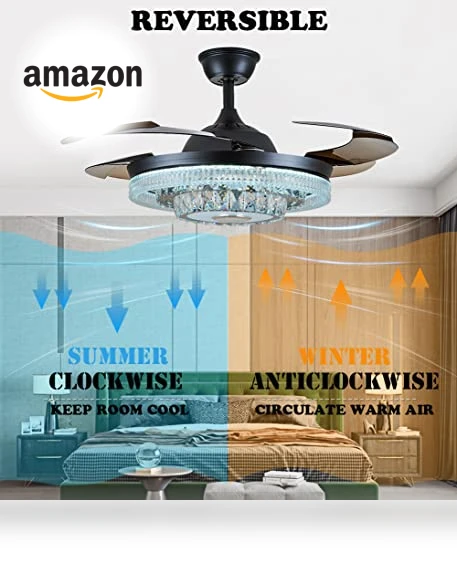 Modern Smart Ceiling Fan with Lights and Bluetooth Speaker — Ceiling Fan Wall Controls, Fandian