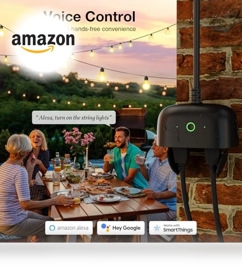 Outdoor Smart Plug with 2 Sockets — Garden Illumination, GHome Smart