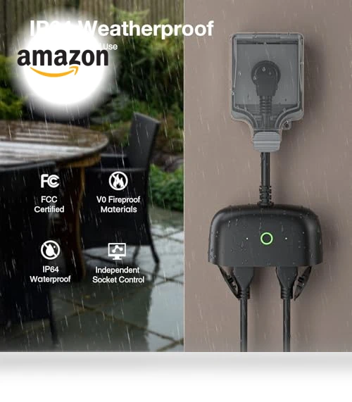 Outdoor Smart Plug with 2 Sockets — Garden Illumination, GHome Smart
