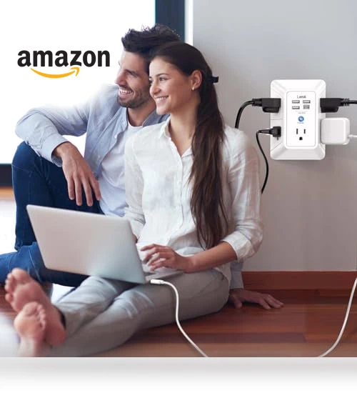 Outlet Extender Multi Plug with USB Charging Ports — Power Solutions & Surge Protection, Lvetek