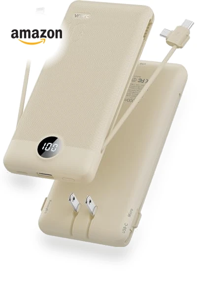 Portable Charger with Built-in Cables and AC Wall Plug — Chargers, Dong guan Utopia-Originality Technology Co., Ltd