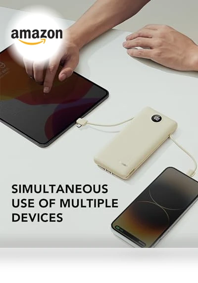 Portable Charger with Built-in Cables and AC Wall Plug — Chargers, Dong guan Utopia-Originality Technology Co., Ltd