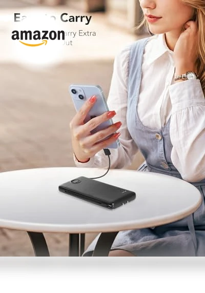 Portable Charger with Built-in Cables and AC Wall Plug — Charging Solutions, VRURC