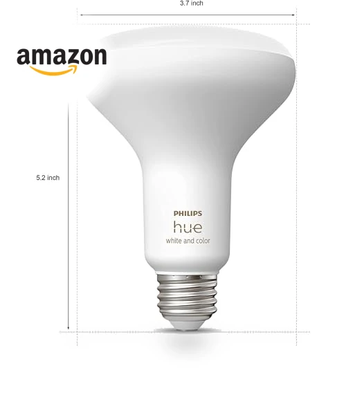 Smart 85W BR30 LED Bulb - White and Color Ambiance Color-Changing Light - 4 Pack — LED, Philips Hue