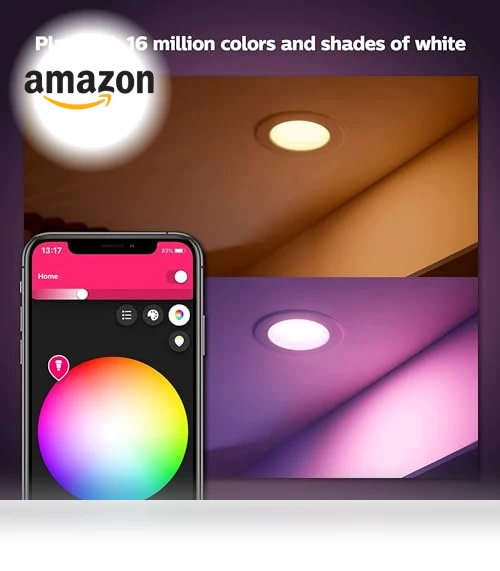 Smart 85W BR30 LED Bulb - White and Color Ambiance Color-Changing Light - 4 Pack — LED, Philips Hue