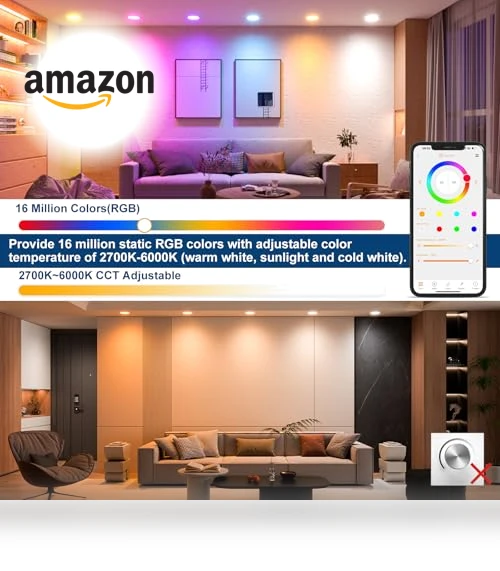 Smart Recessed Lighting RGBCW Color Changing LED Downlight — LED, SikSog