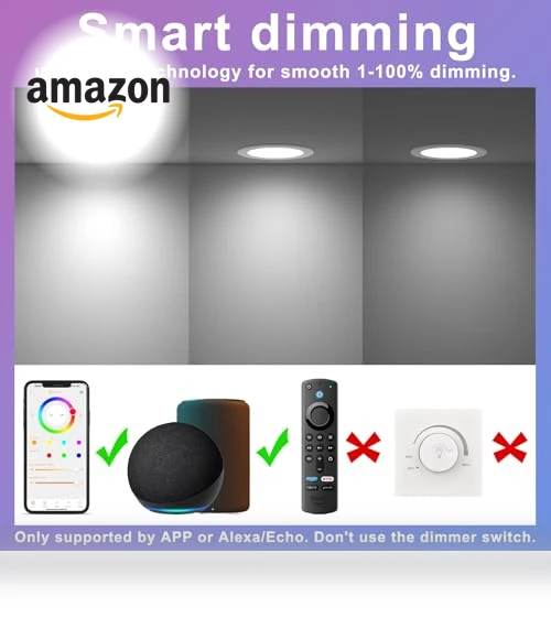 Smart Recessed Lighting RGBCW Color Changing LED Downlight — LED, SikSog