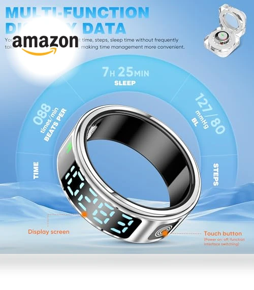 Smart Ring Health with LED Display Screen — Smart Rings, SSPATIOS