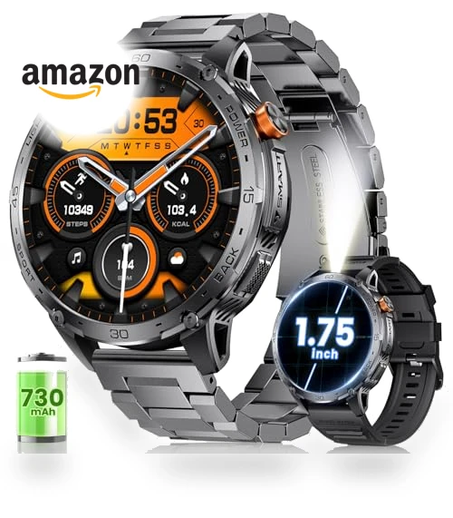 Smart Watch with LED Flashlight and AMOLED Display — Smartwatches, ESFOE