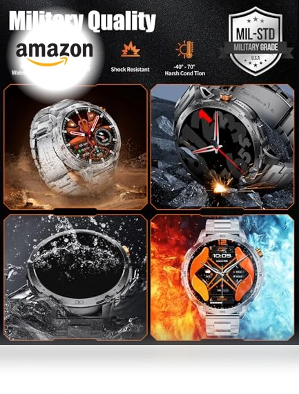 Smart Watch with LED Flashlight and AMOLED Display — Smartwatches, ESFOE