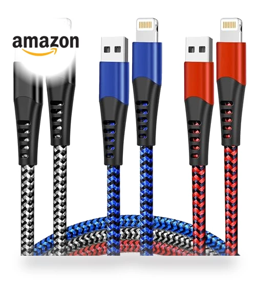 USB Lightning Cable 3 Pack 6FT — Lightning, Longlidie