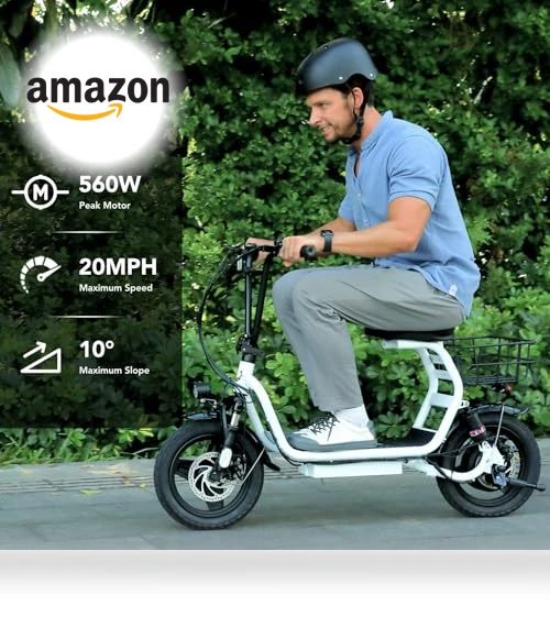 Foldable Electric Scooter with Seat — Electric Self-Balancing Scooters, Caroma