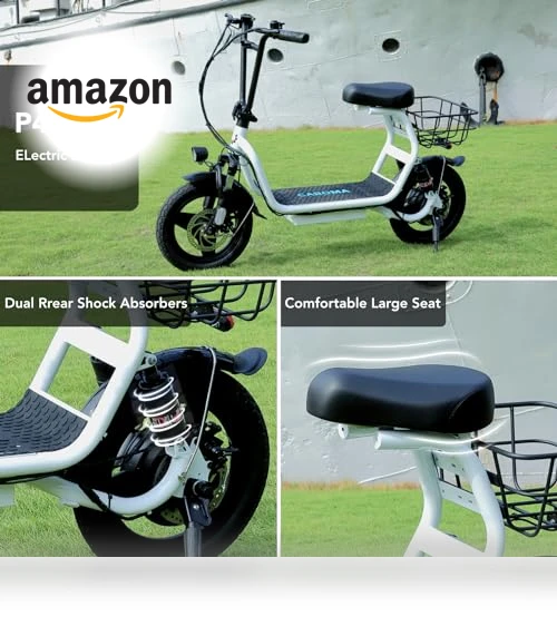 Foldable Electric Scooter with Seat — Electric Self-Balancing Scooters, Caroma