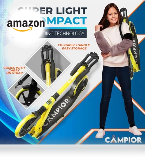 Foldable Kick Scooter with Adjustable Handlebar — Push Scooters, Campior