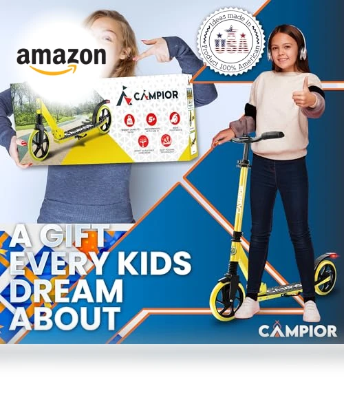 Foldable Kick Scooter with Adjustable Handlebar — Push Scooters, Campior