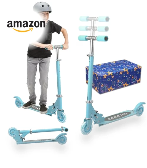 Foldable Kick Scooter with Light Up Wheels — Push Scooters, Feblomst