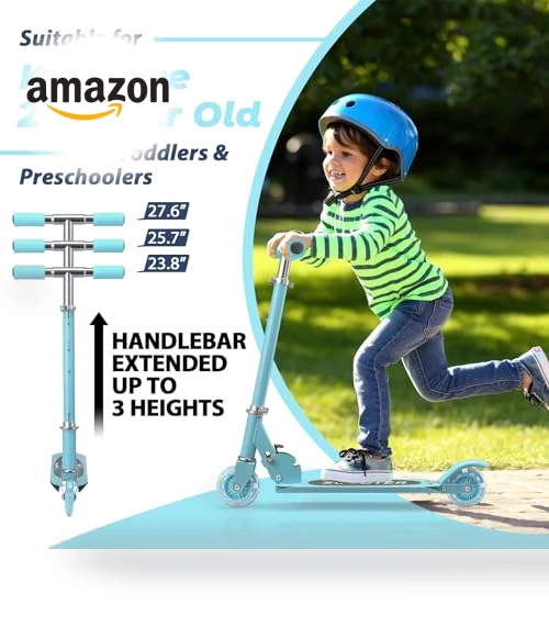 Foldable Kick Scooter with Light Up Wheels — Push Scooters, Feblomst