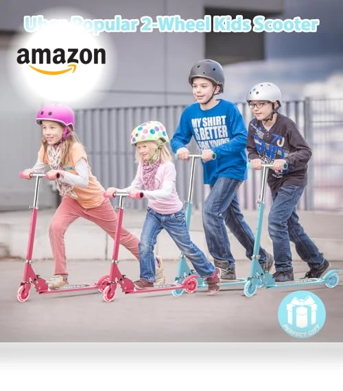 Foldable Kick Scooter with Light Up Wheels — Push Scooters, Feblomst
