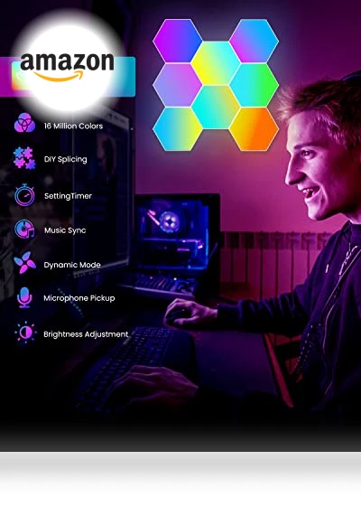 Hexagon LED Lights Wall Panels — Wall Lighting, NIUCOO