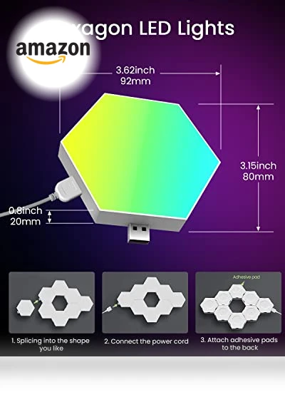 Hexagon LED Lights Wall Panels — Wall Lighting, NIUCOO