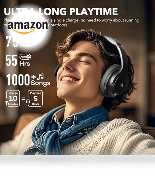 Hybrid Active Noise Cancelling Headphones — Over-Ear Headphones, 1Mii