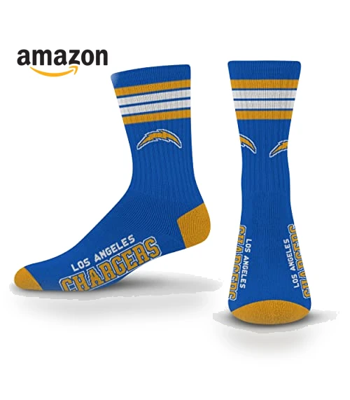 NFL 4-Stripe Deuce Performance Crew Socks — Athletic, For Bare Feet